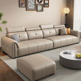 Simplistic grey water-resistant sofa with three pillows