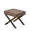 Simplistic rectangular ottoman in khaki color