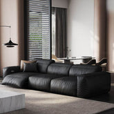 Simplistic solid color sofa in black