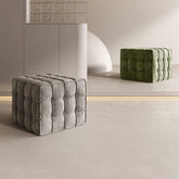 Simplistic Square Solid Color Cube Ottoman Ink