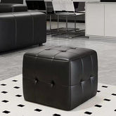 Simplistic Square Solid Color Pouf side view