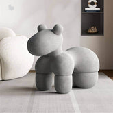 Gray kids' stool with pony design, creative latex single sofa chair for children main product image