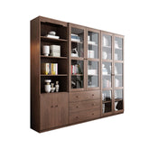 Modern modular floor-to-ceiling bookshelf with doors for versatile storage and organization