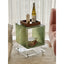 Acrylic Side Table with Marble Inset, Rolling Display Storage Accent
