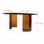 Amber Glass Dining Table with Rounded Corners and Sculptural Twin Pedestals Dimensions