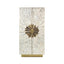 Art Deco Mother of Pearl Wine Cabinet With Sunburst Display and Drawers