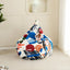 Artful Graffiti Bean Bag Lounge Set with Ottoman, Washable Matte Velvet