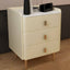 Ash Wood Glam Nightstand with Vertical Drawer Design and Tapered Legs