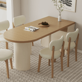 Expandable modern minimalist dining table and chair set perfect for small spaces main product image