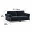 Bauhaus Sofa Series in Chenille with Steel Arms, Washable Cushions and High Legs Dimensions