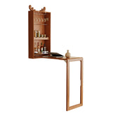 Foldable solid wood bar table organizer for compact and stylish storage