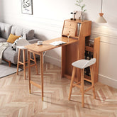 Folding bar table with dining combo and built-in wine cabinet for compact spaces main product image