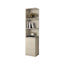 Beige Glass Front Wardrobe System With Display Shelves and Top Cabinets