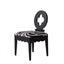 Single dining chair with black and white velvet plum blossom backrest and high-grade jacquard fabric