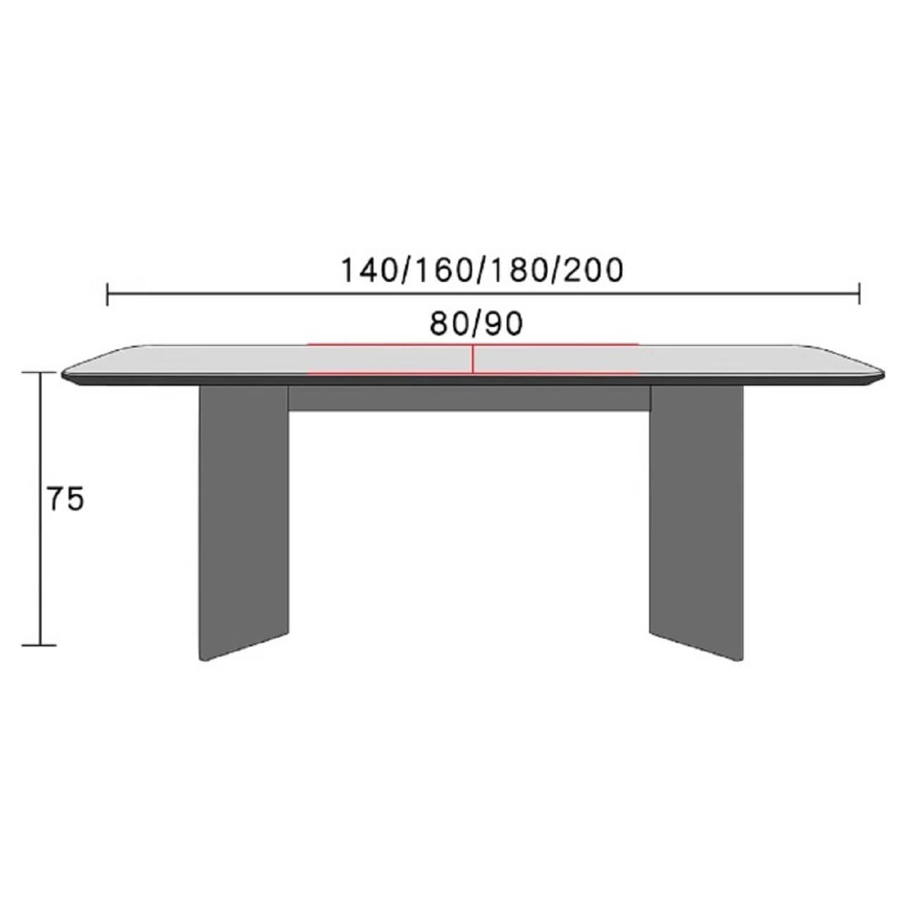 Vintage black rectangular dining table with rock tabletop and solid wood legs dimensions