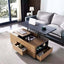 Black-Walnut Convertible Coffee Table with Storage Drawers