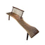 Black Walnut Wood Indoor Bench, Sculptural Entryway Bench With Windsor Back