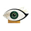 Brass-Accented Mother of Pearl Eye Motif Wine Cabinet Sculpture