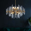 Brass and Glass 14-Light Round Chandelier with Ambient Lighting Main Product Image