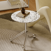 45cm terrazzo accent table with unique three-leg design for stability and style main product image