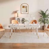 Modern sintered stone dining table featuring built-in storage drawers for convenience main product image