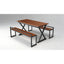 Clean-Lined Outdoor Dining Bench Set in Weather-Ready Composite Wood