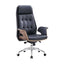 Cloud Executive Office Chair – Faux Leather High-Back Design with Wood Accents