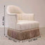 Cream Boucle Fringe Chair with Sculpted Curves for Bedroom Lounge Dimensions