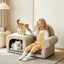 Cream Boucle Pet-Friendly Kids Sofa with Fold-Out Lounge and Arched Nook Main Product Image
