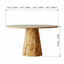 Cream Stone Top Burlwood Dining Table Set for Small Space Dining Dimensions