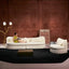 Curved Linen-Texture Pleated Skirt Sofa Series With Lounge Chair