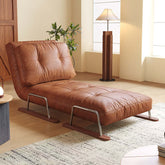 Cocochairs Foldable Sofa Bed in Caramel Eco-Leather – 4-in-1 Convertible Chair, Chaise & Bed