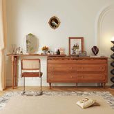 Expandable solid wood makeup table organizer with multiple compartments for efficient storage main product image