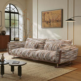 Vintage multicolor striped upholstered couch, comfy and spacious sofa for living room seating main product image