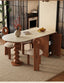 Modern Oval Foldable Dining Table with Convenient Storage