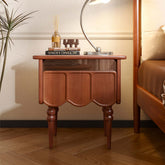 Solid wood bedside table with storage cabinet for bedroom organization main product image