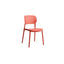 Stackable Scandinavian style plastic and acrylic side chair with low back for dining