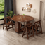Solid wood folding dining set with smooth surface, easy mobility, and stable design