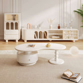 White modern coffee table with storage compartments, perfect for creative living spaces main product image