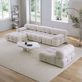 Velvet 4-seater sofa with chaise lounge, perfect for spacious living rooms main product image