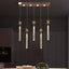 Elegant 9-Light Modern Gold Acrylic Pendant Chandelier Main Product Image