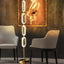 Elegant Gold Floor Lamp with Clear Acrylic Shade - Modern Ambiance Main Product Image
