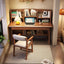 Elegant Walnut Writing Desk with Storage and Hutch for Kids