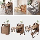 Expandable Walnut Dining Table With Storage And Chairs Main Product Image