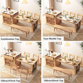 Extendable Kitchen Island With Faux Marble Leaf Top 120cm Main Product Image