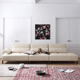 Cream white ergonomic sofa with transformable comfort and contemporary design main product image