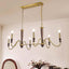 Farmhouse 6-Light Kitchen Island Chandelier with Adjustable Chain and Metal-Wood Frame Main Product Image