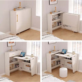 Foldable L-Shaped Corner Desk With Cabinet Storage Main Product Image