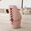 French Ballet Striped Velvet Vanity Stool with Ribbon Back Accent