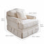 French-Inspired Pleated Skirt Sofa with Rolled Arms, Jacquard Upholstery Dimensions